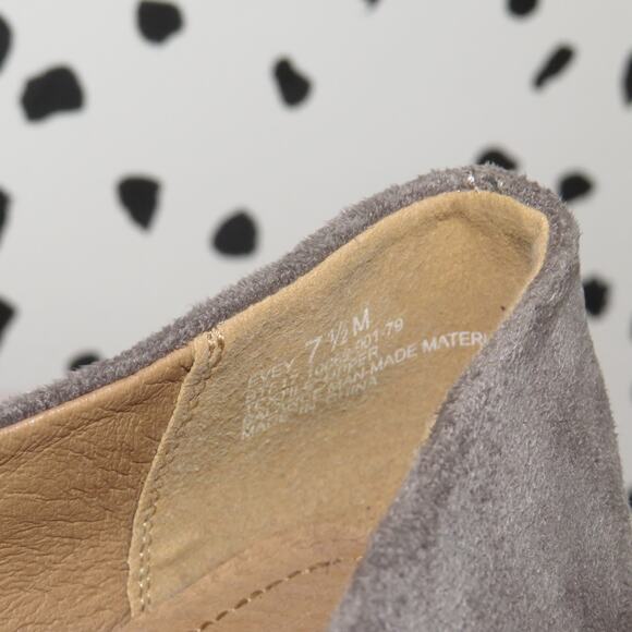 Baretraps Taupe Evey Laser Cut Perforated Faux Suede Flats - Picture 7 of 8
